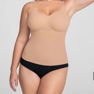 Honeylove Tan Built in Wireless MoldedBra LiftWear Compression Cami NWT XL*SPOTS